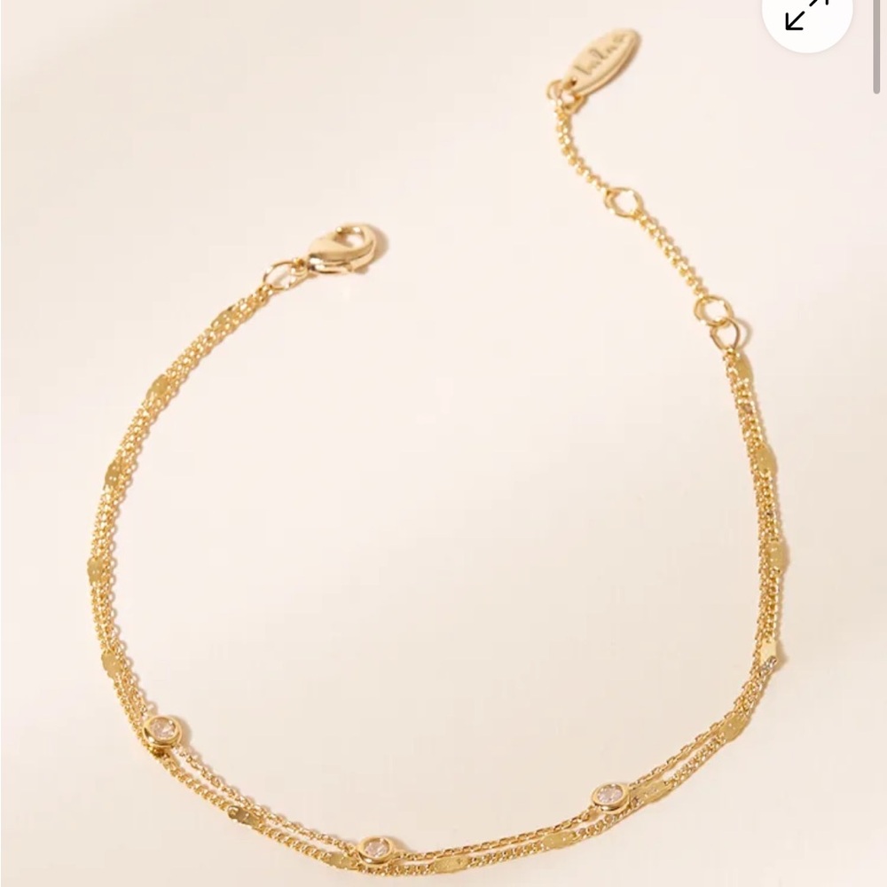 Lulus exclusive 14KT gold layered rhinstone bracelet NWOT